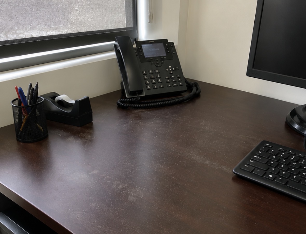 Desk before ResetCo clean